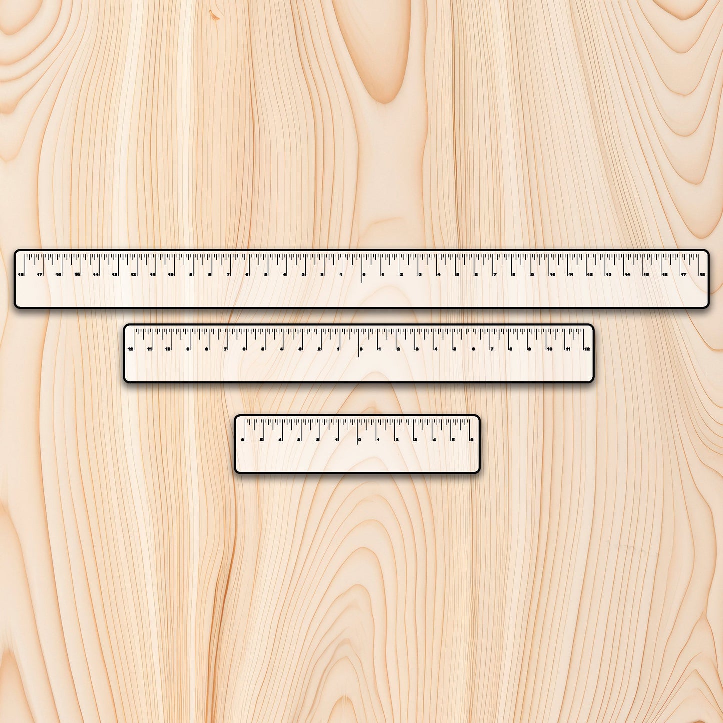 Equal Distance Acrylic Measuring Ruler Kit (3 rulers)