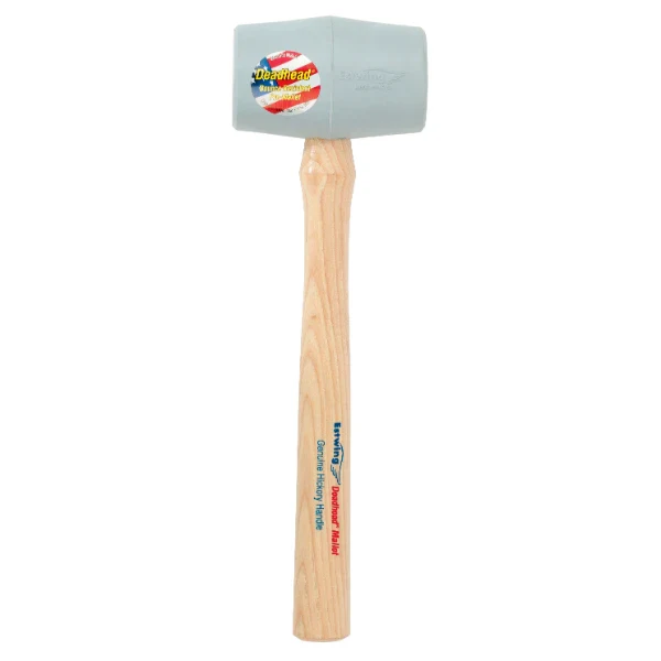 Estwing DH-12N 12oz No-Mar Gray Deadhead Rubber Mallet, Wood Handle - Norfolk Wood Shop
