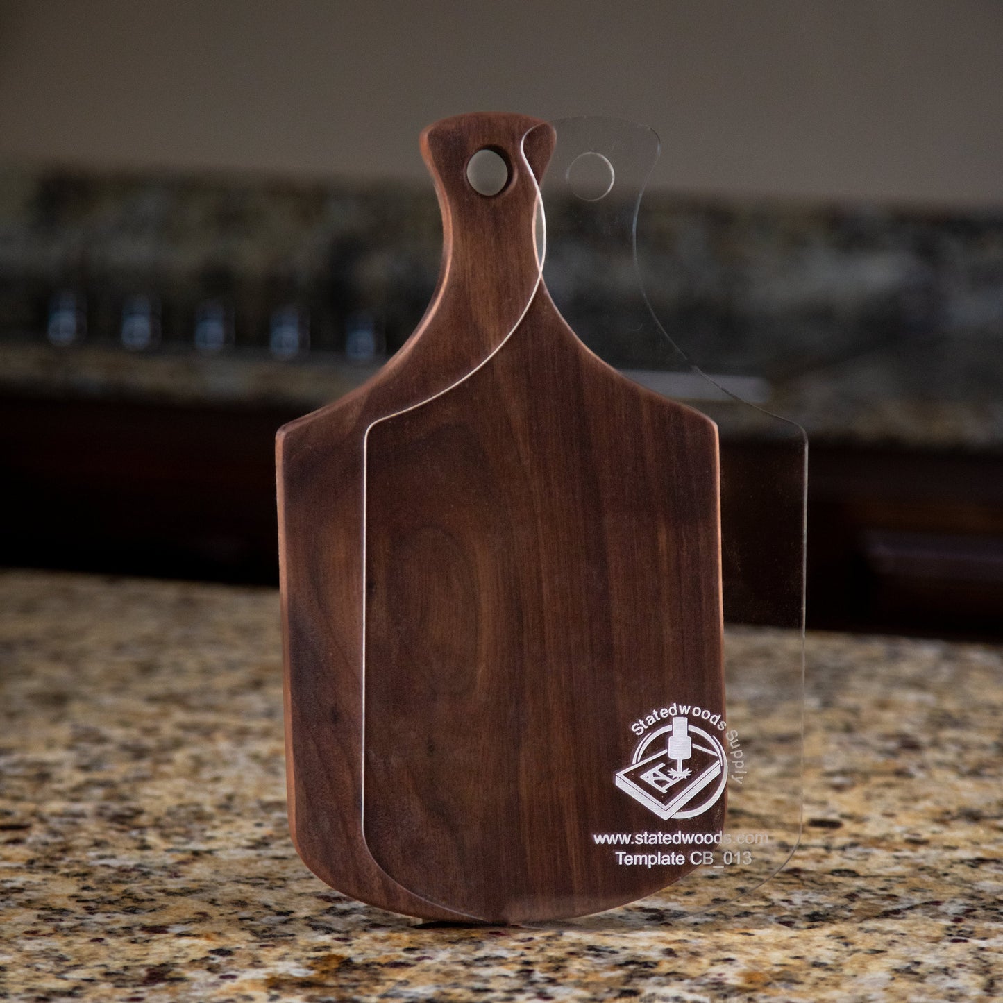 Bottle Neck Style Cutting Board or Charcuterie Board Acrylic Router Template