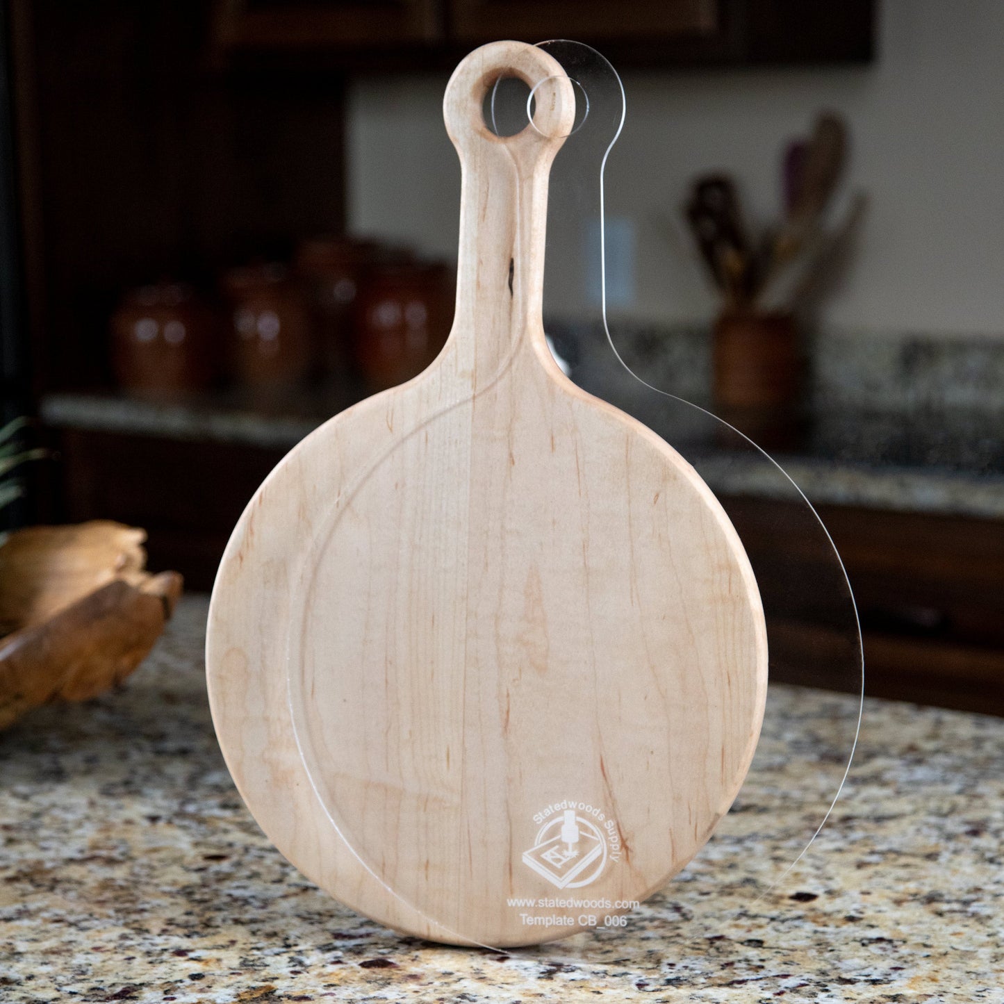 Pizza Style Cutting Board or Charcuterie Board Acrylic Router Template