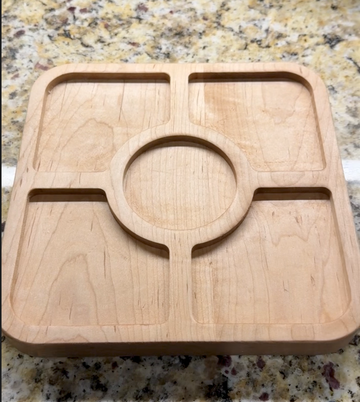 Square 5 Pocket Tray Acrylic Router Template