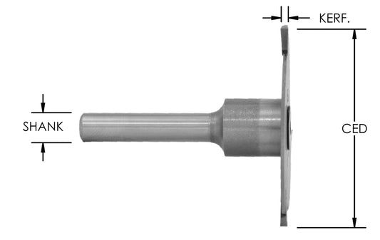 3/16" Kerf Flush Bottom Cut Assem, 1/2" Shk