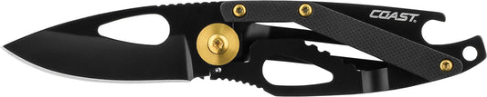 Coast FX200 Folding Knife Stainless Steel 2.0" Length w/ Bottle Opener - Clam Pack 20690