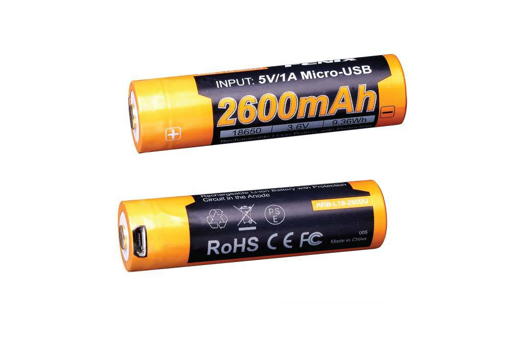 Fenix ARB-L18-2600U USB Rechargeable Li-ion 18650 Battery - Norfolk Wood Shop