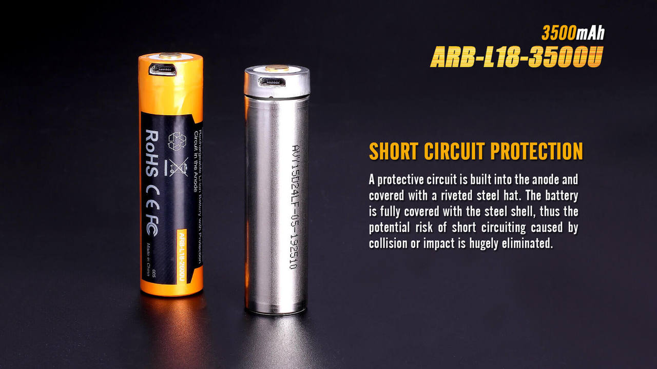 Fenix ARB-L18-3500U USB Rechargeable Li-ion 18650 Battery - Norfolk Wood Shop