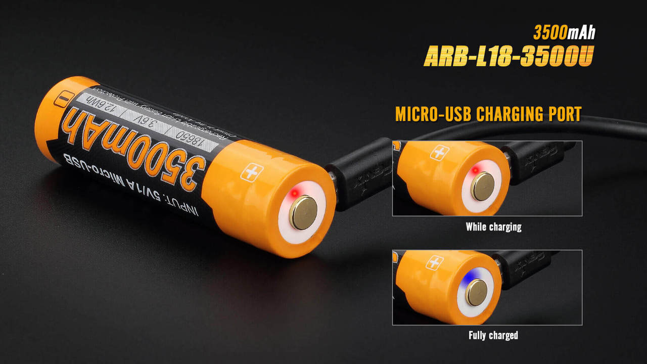 Fenix ARB-L18-3500U USB Rechargeable Li-ion 18650 Battery - Norfolk Wood Shop