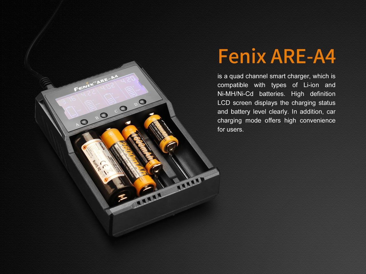 Fenix ARE-A4 Multifunctional Battery Charger - Norfolk Wood Shop