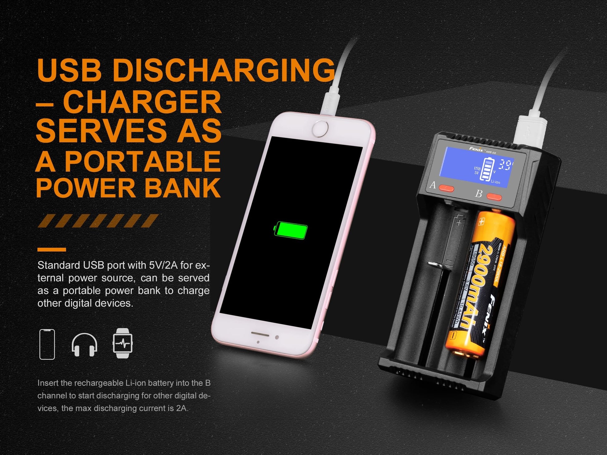 Fenix ARE-D2 Dual Channel Smart Battery Charger - Norfolk Wood Shop