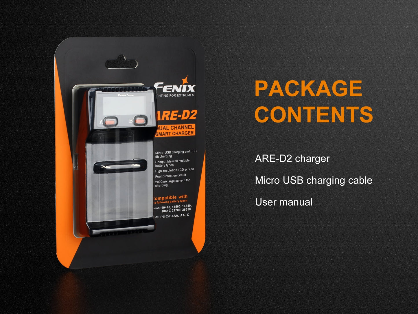 Fenix ARE-D2 Dual Channel Smart Battery Charger - Norfolk Wood Shop