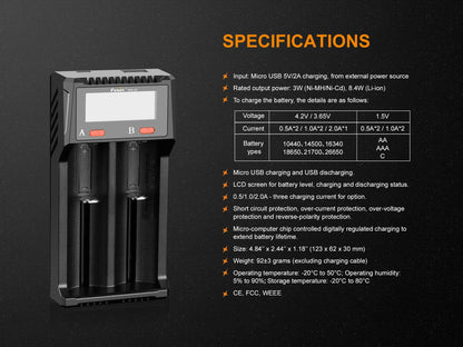 Fenix ARE-D2 Dual Channel Smart Battery Charger - Norfolk Wood Shop