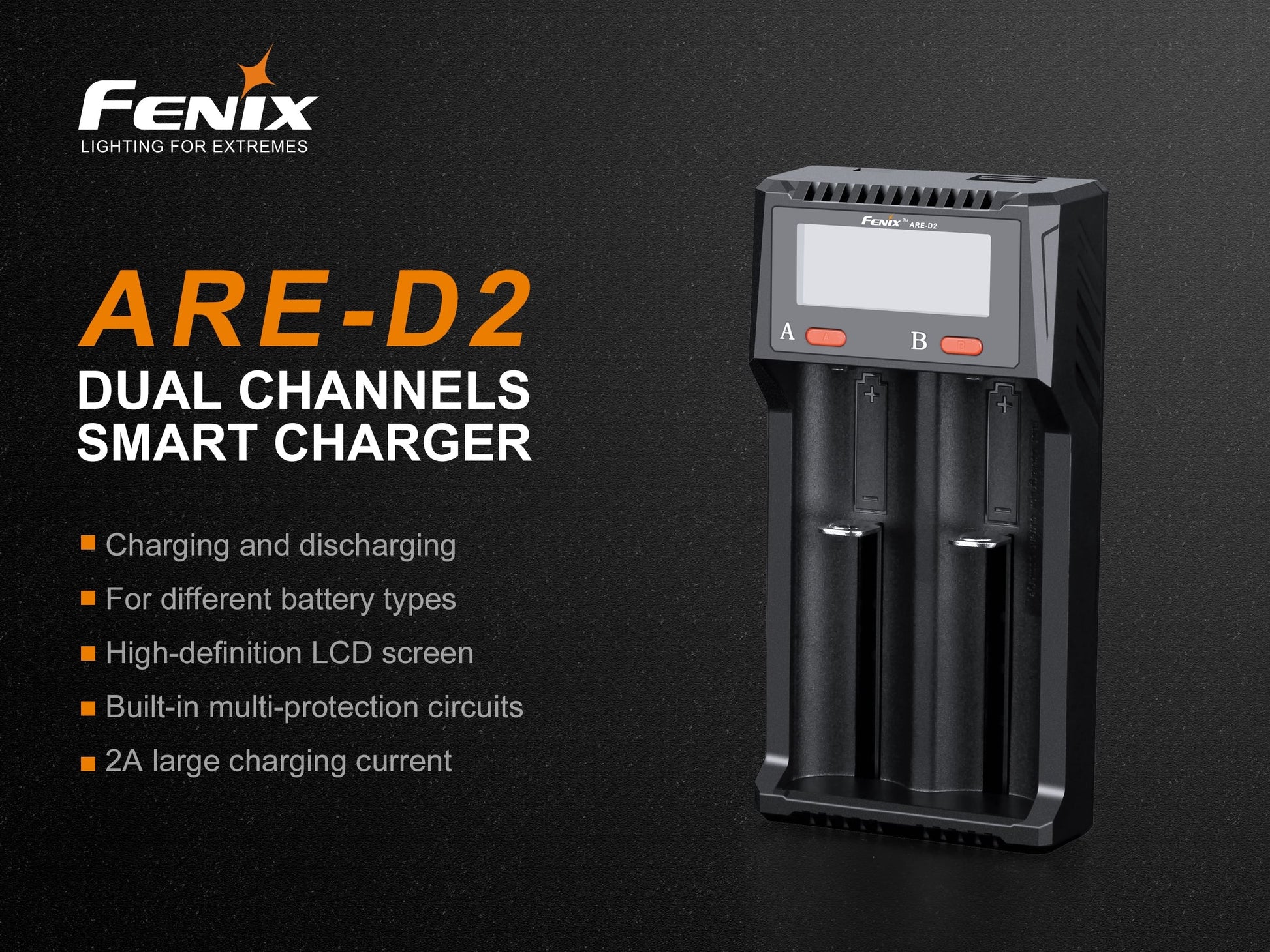 Fenix ARE-D2 Dual Channel Smart Battery Charger - Norfolk Wood Shop