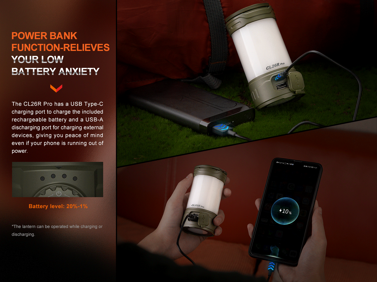Fenix CL26R PRO High Performance LED Rechargeable Camping Lantern - Norfolk Wood Shop
