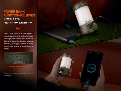 Fenix CL26R PRO High Performance LED Rechargeable Camping Lantern - Norfolk Wood Shop