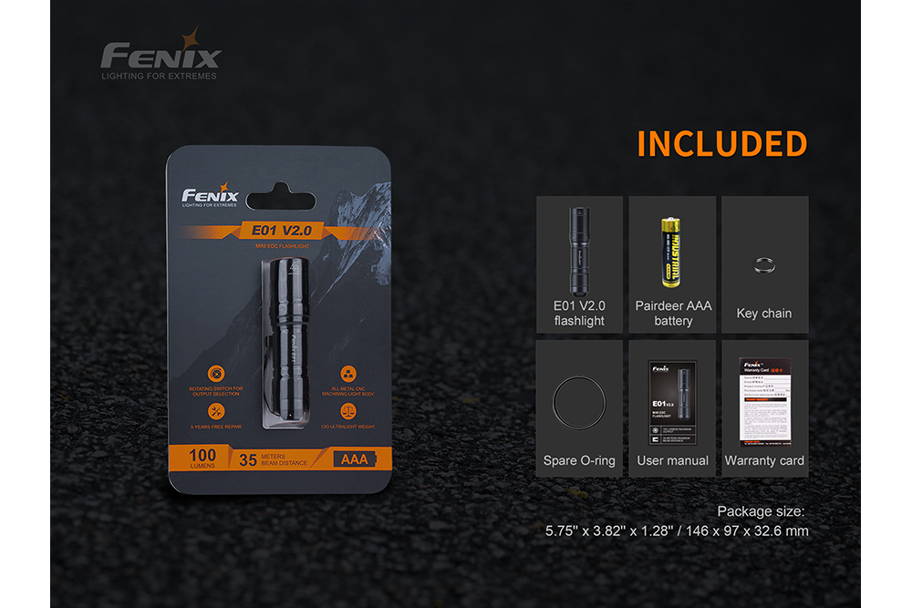 Fenix E01 V2.0 AAA LED Flashlight - Norfolk Wood Shop