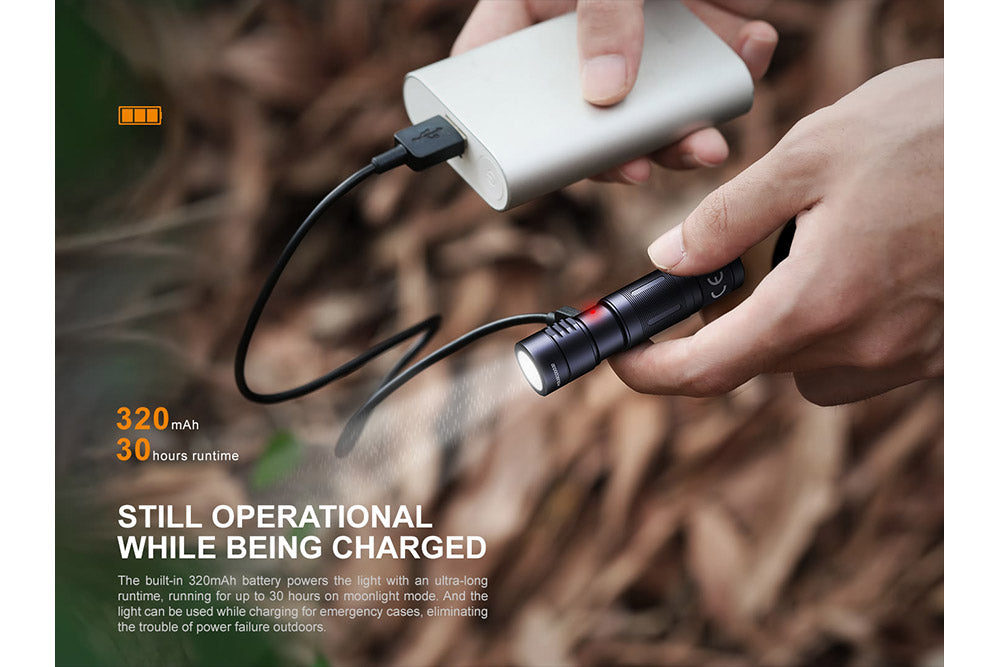 Fenix E05R Mini Keychain LED Flashlight - 400 Lumens - Norfolk Wood Shop