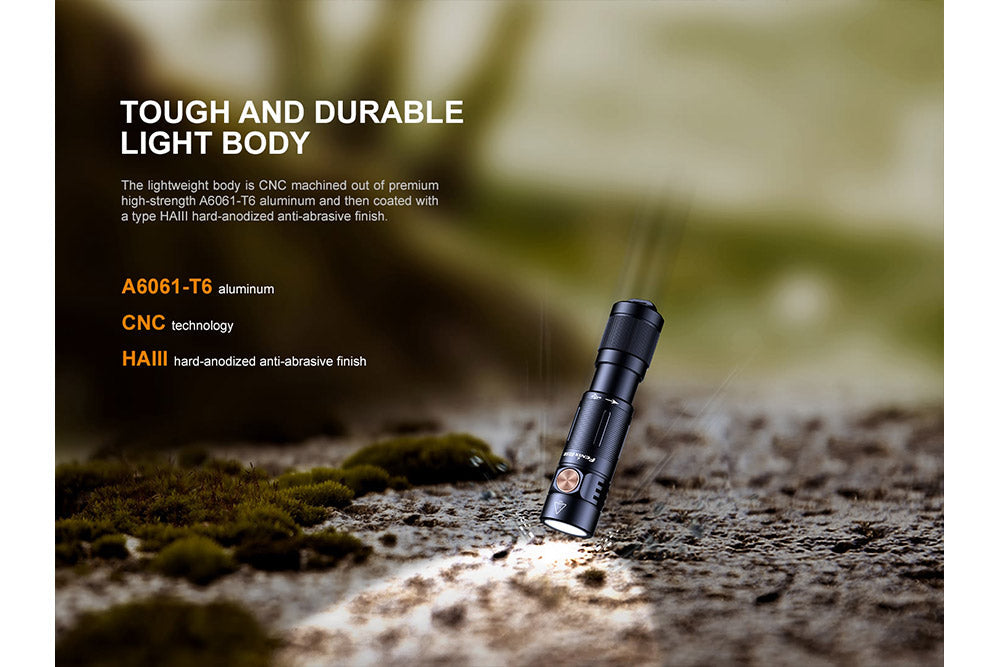 Fenix E05R Mini Keychain LED Flashlight - 400 Lumens - Norfolk Wood Shop