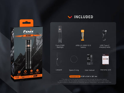 Fenix E35R High-Performance Rechargeable LED Flashlight - Norfolk Wood Shop