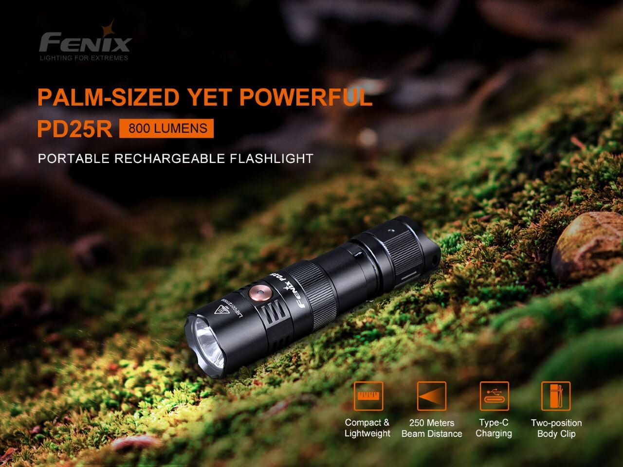 Fenix PD25R Rechargeable LED Flashlight - Norfolk Wood Shop