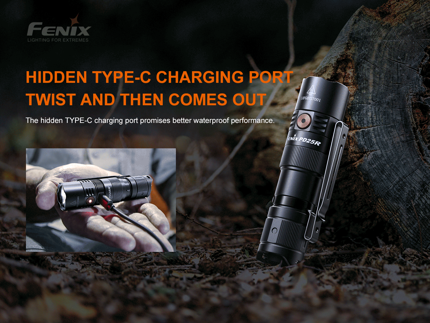 Fenix PD25R Rechargeable LED Flashlight - Norfolk Wood Shop