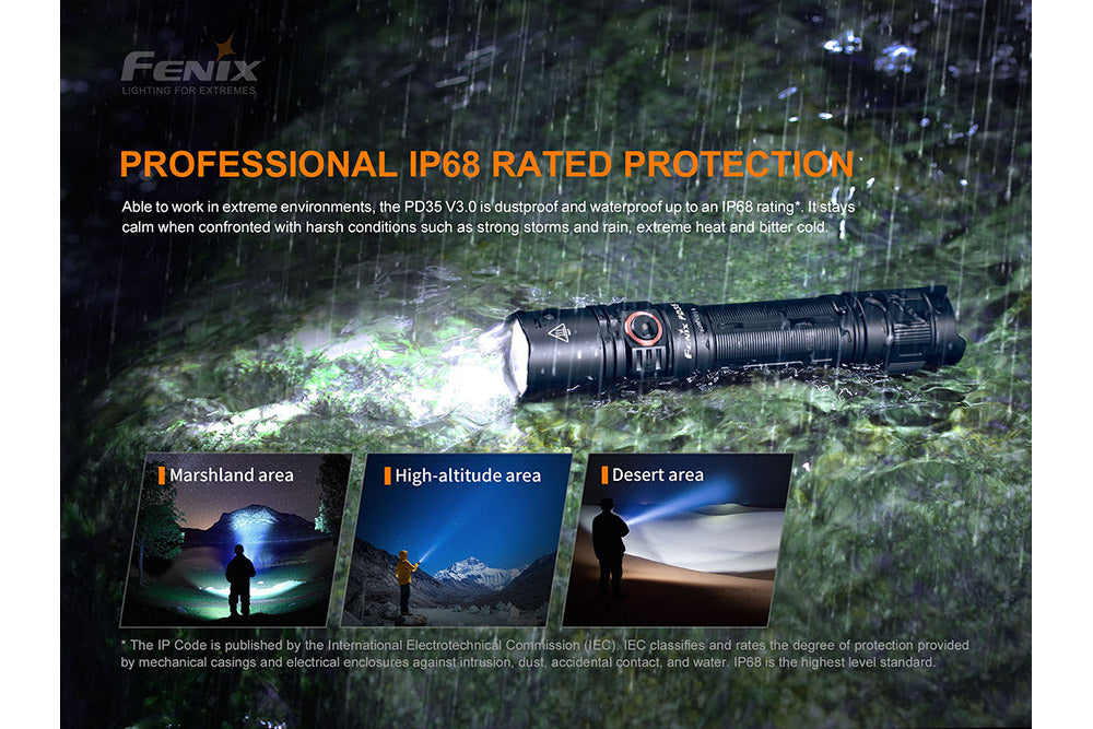 Fenix PD35 V3.0 Everyday Carry Flashlight - 1700 Lumens - Norfolk Wood Shop