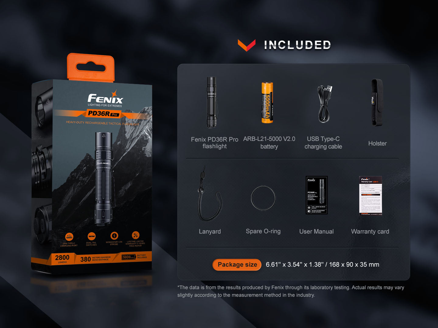 Fenix PD36R Pro 2800 Lumen Flashlight + FREE E03R V2 Keychain Light - Norfolk Wood Shop