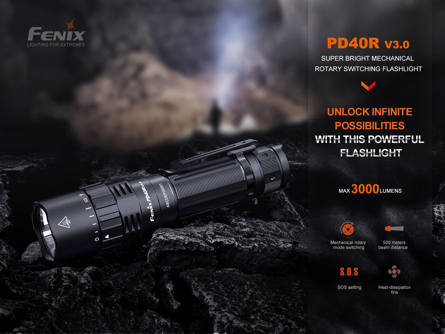 Fenix PD40R V3 Rechargeable Flashlight - Norfolk Wood Shop