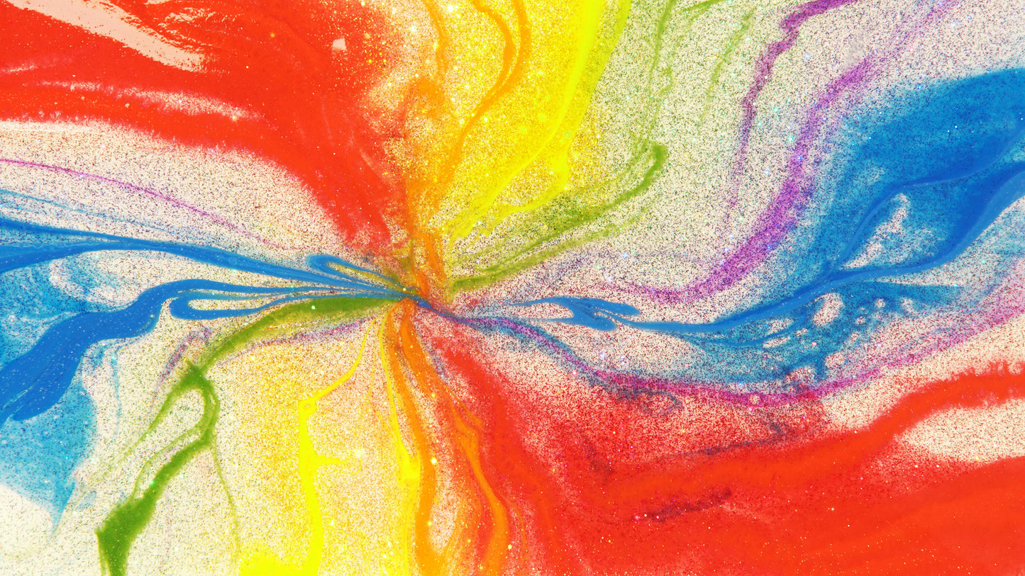 epoxy artwork with color glitter