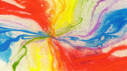 epoxy artwork with color glitter