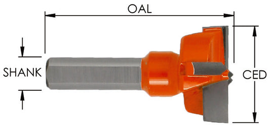 15 Mm Hinge Bit X 57 Mm Oal X Lh Rot