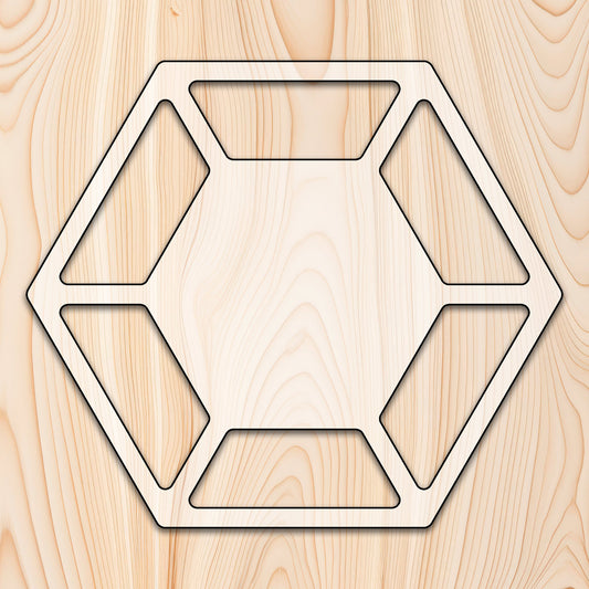 Hexagon 6 Recessed Pocket Tray Acrylic Router Template