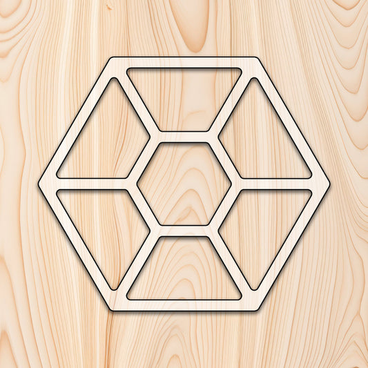 Hexagon 7 Recessed Pocket Tray Acrylic Router Template