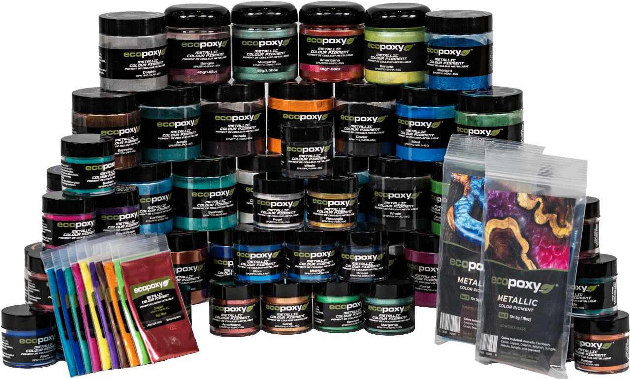packs of ecopoxy metallic color pigments