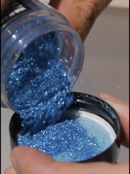 blue metallic mica powder