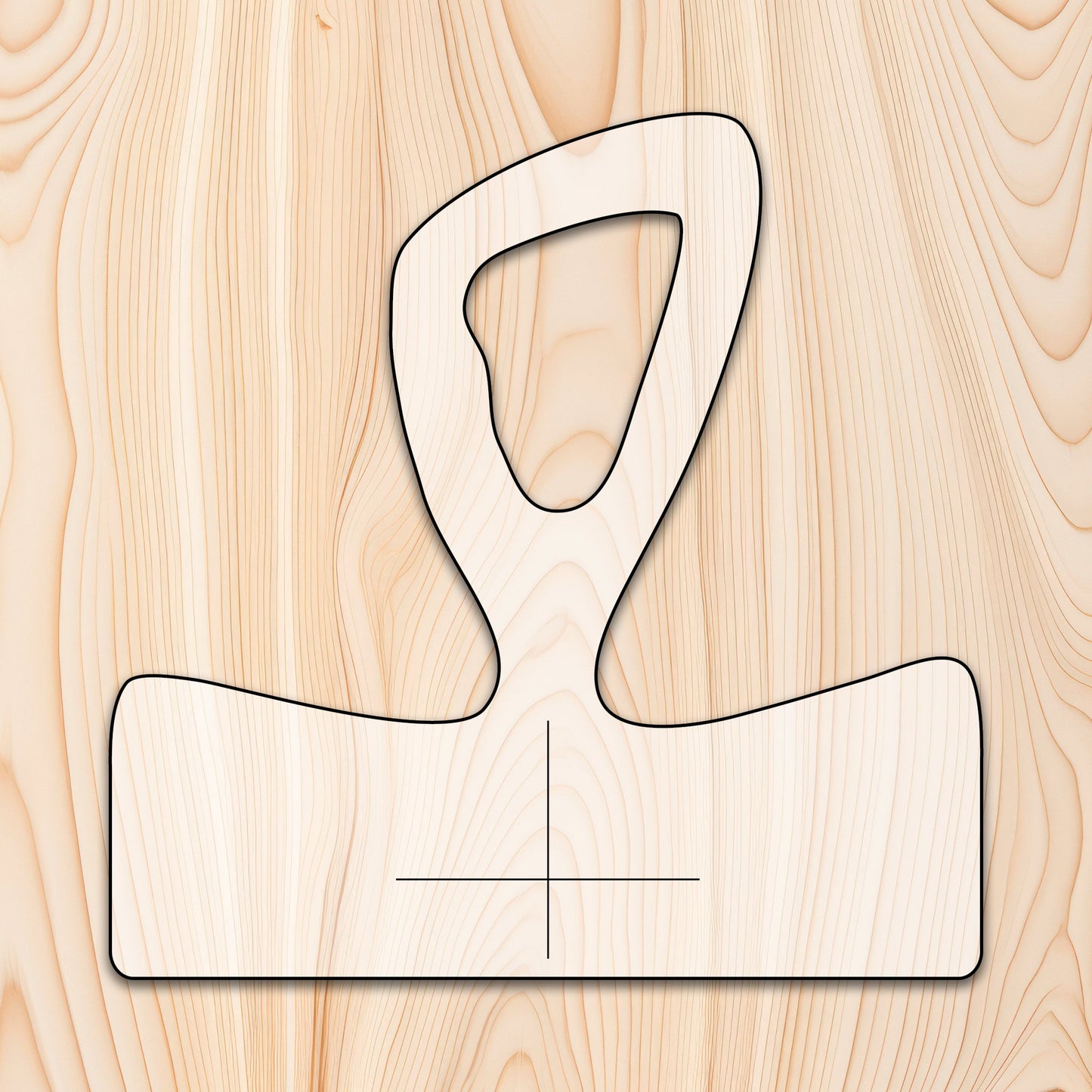 Pointed Loop Cutting Board or Charcuterie Board Handle Acrylic Router Template