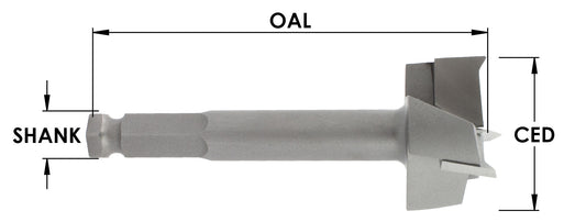 C/T 3 Wing Drill X 1 7/8 Cd X 1/2 Shk