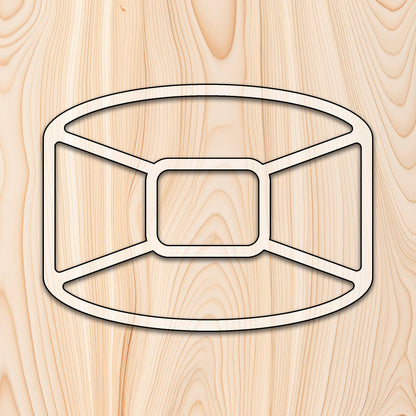 Rounded Rectangle 5 Recessed Pocket Tray Acrylic Router Template