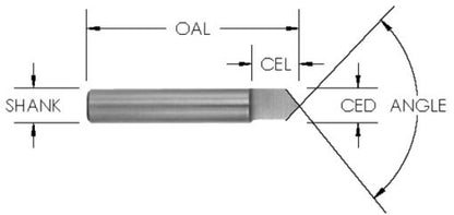 Sc 90 Deg V-Groove 1/4 Cd X1/8 Cl (B) X 5/16 Cl (A)