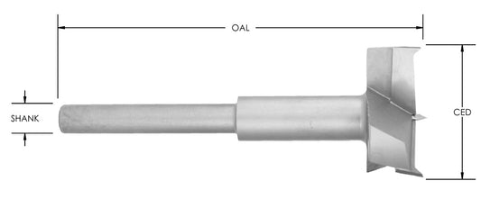C/T 3 Wing Drill X 1 3/4 Cd X 1/2 Shk