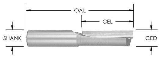 C/T Str 1 Flute X 3/8Cd X 1 1/4Cl X3/8Sh X2-3/4Oal