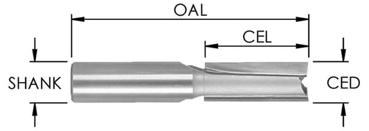 C/T 2 Fl Str Bit, 5/16" Ced X 3/4" Cel X 1/4 Sk