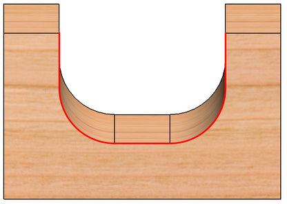 B & T Bit, 2 Fl, 1/4" Radius X 3/4" L-Dia X 5/8 Cl