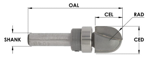 C/T Rnose Temp Bit 1/4 Rad X 1/2 Cd X 1/2 Cl X 1/4 Sk