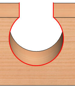 C/T 2 Flute Ball Cutting Bit, 1/2" Rad X 1" Ced