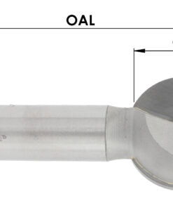 C/T 2 Flute Ball Cutting Bit, 1/2" Rad X 1" Ced