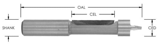 C/T 1/2 " Panel Pilot Bit X 1 1/4 Cl X 1/2 Shk