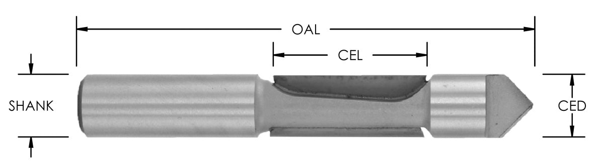 2 Flute C/T Panel Pilot Bit, 3/8" Ced X 1" Cl