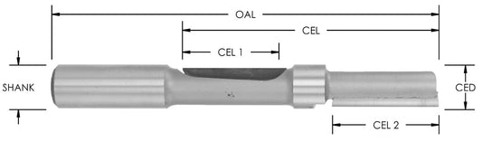 C/T Stag Bit,1/2"Ced-2-1/2" Celx1/2"Sh X 5-1/2 Oal