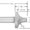 C/T B P Roundover 3/16" Rad X 1" Dia X 1/2" Shk