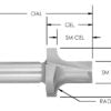 C/T 15 Deg Bevel Bit X 1/2 Height X 1/2 Cl X 1/4" Shk X 2" Oal