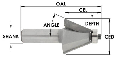 C/T 22 1/2 Deg Chamfer X 7/8 Height X 15/16 Cl
